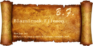 Blazsicsek Filemon névjegykártya